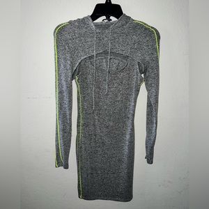 WOMENS GREY AND NEON DRESS AND OVER TOP